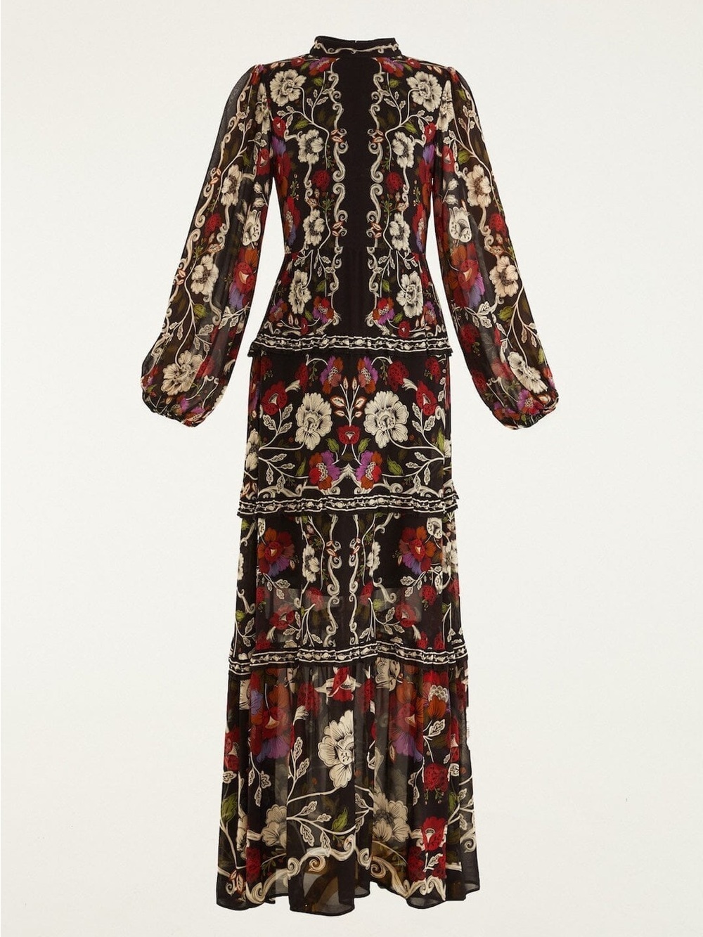 Farm Rio: Black Rococo Flowers Ruffled Maxi
Dress - Picture 12 of 12
